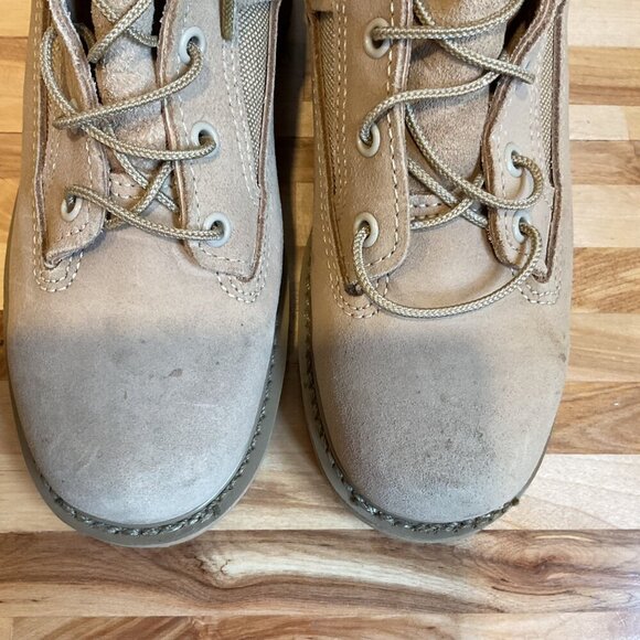 Women Bates Tactical Combat Boots 5.5 Tan Leather & Fabric steel toe security - Picture 5 of 16